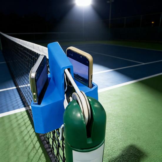 Tennis Camera Mount Clip-On Phone Holder Secure Action Camera Holder for Tennis Net Fence Match Recording Training Analysis Live Streaming