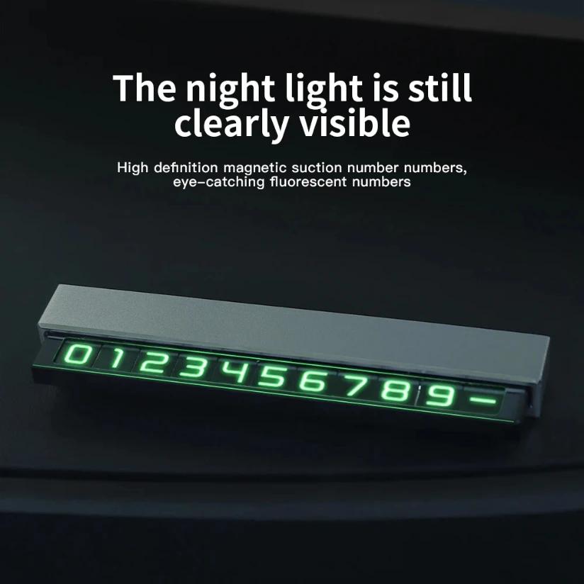 Temporary Car Parking Card Phone Number Car Phone Holder Luminous Telephone Number Plate Car-styling Car Interior Accessories