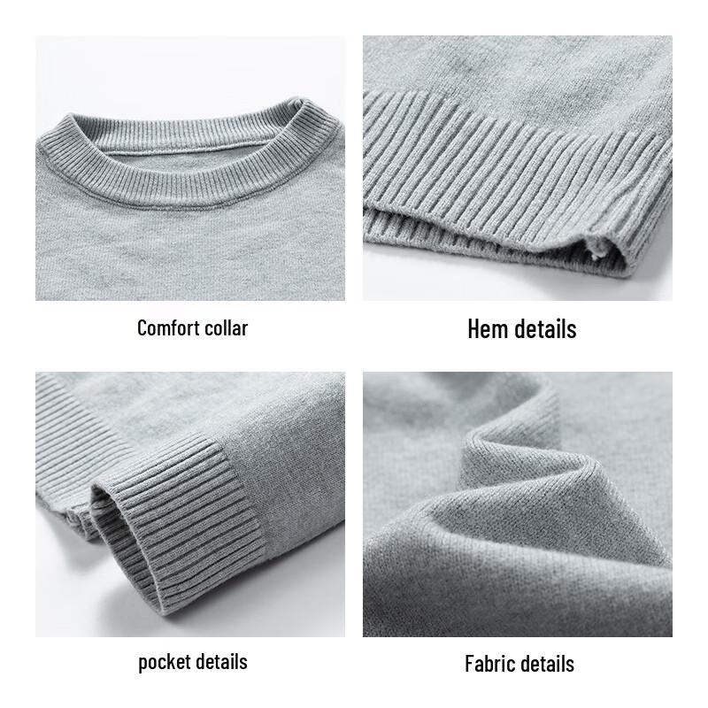 ROMON Men's Slim Fit Warm Round Neck Knit Sweater