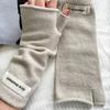 1Pair Cold-proof Wool Fingerless Gloves Half-Finger Flexible Soft Elastic Solid Color Warm Knitted