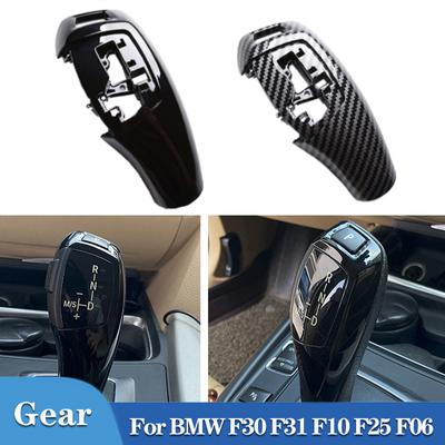 LHD RHD ABS Car Carbon Fiber Gear Shift Lever Knob Cover For BMW 3 4 5 6 7 Series F30 F31 F10 F25 F06 F07 F32 F02