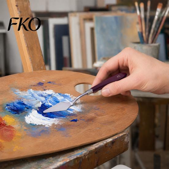Acrylic Painting Supplies Oil Scraper, Stainless Steel with Wooden Handle Palette Cutter, Paint Accessories Evenly Mixed Art Spatula, for Acrylics And