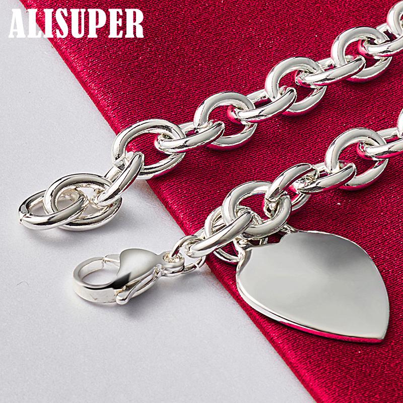 Bracelet cœur en argent sterling 925