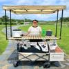 Portable Market Stall Cart with Sunshade & Lift Table