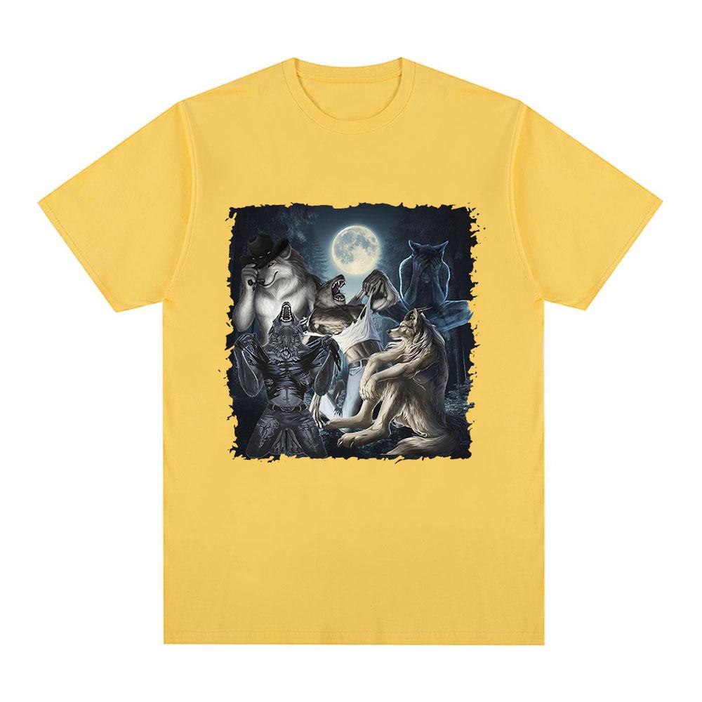 Sedící vlk Doslova já Vtipné meme Tričko Pánské Ležérní Bavlněné Krátký rukáv Harajuku Trička Hip Hop Vintage Harajuku Tričko