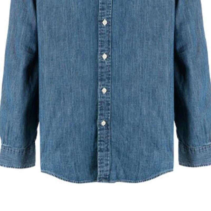 Polo Ralph Lauren Button Logo Denim Long Sleeve Shirt Men shirts Blue 710548539-001