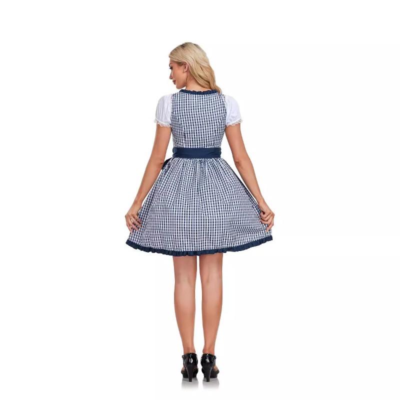 Halloween New, Traditional Beer Clothes Plaid Dress Maid Clothes