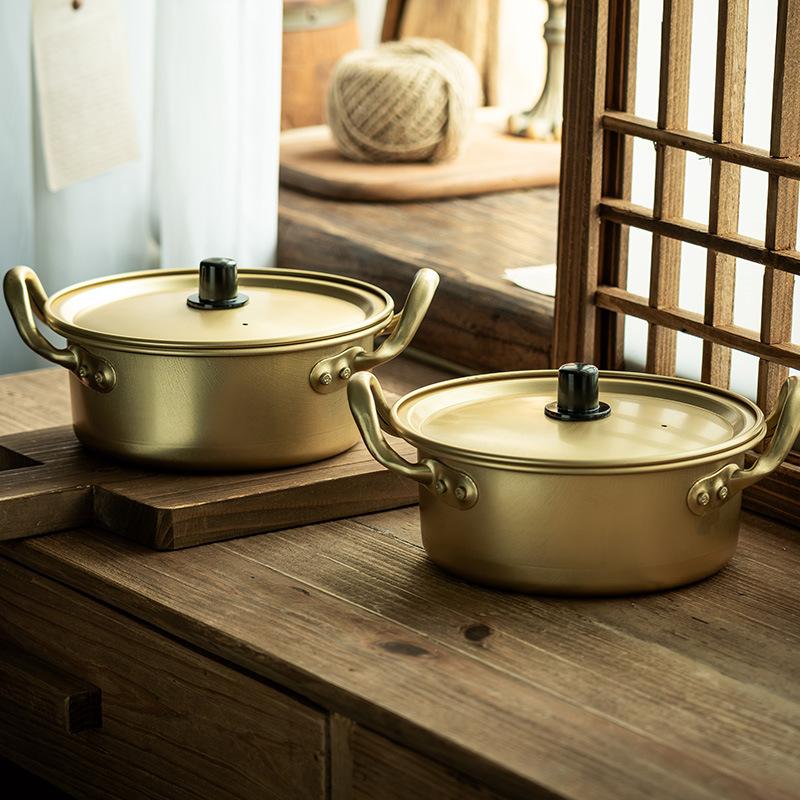 Korean Army Hot Pot Instant Noodle Pot Household Small Cooking Pot Soup Pot Aluminum Pot Ramen Pot Snail Powder Special Pot With Lid