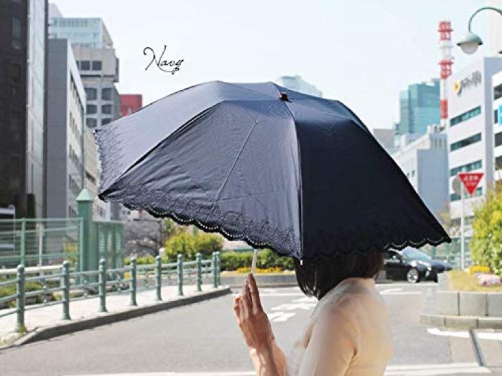 Nouvel Japonais Folding Sun and Rain UV Oriental Embroidery Parasol, Protection, Protection, (Navy)
