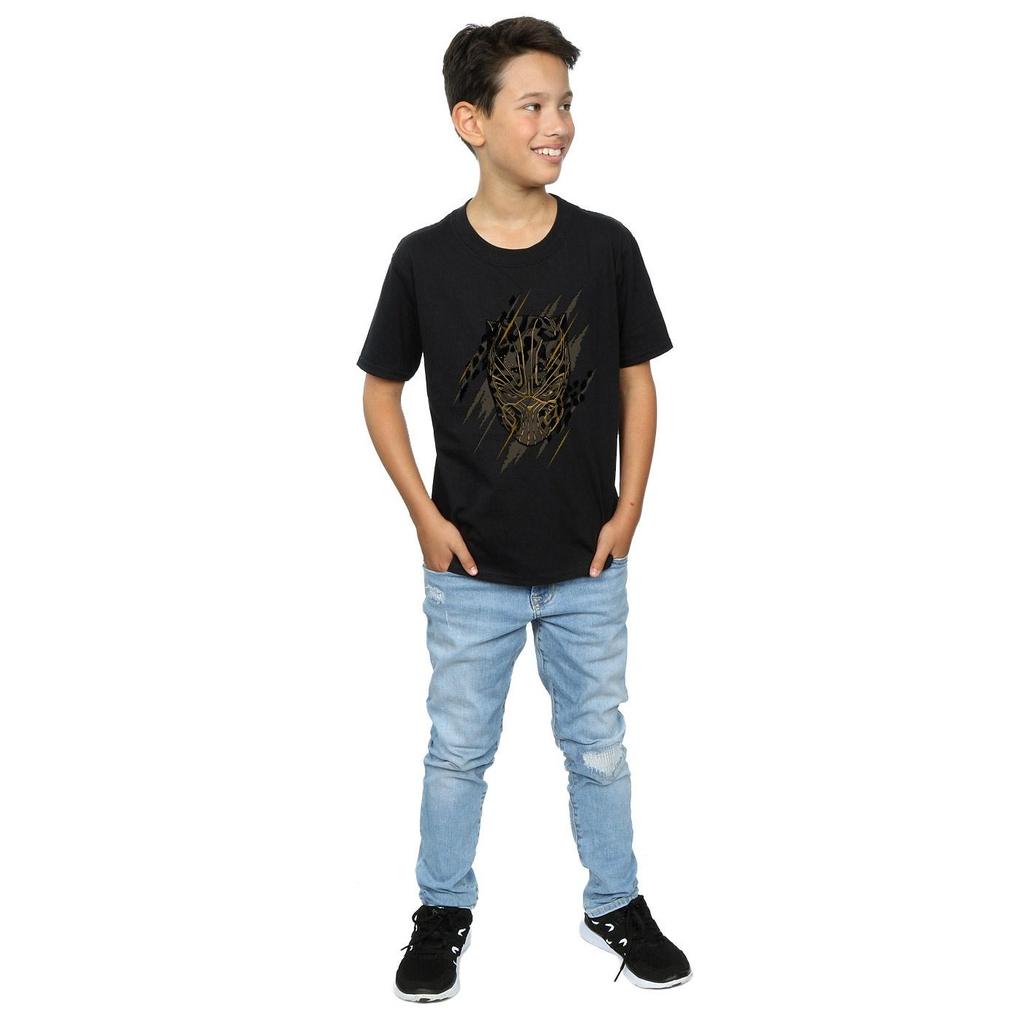 Marvel Boys Black Panther Gold Head T-Shirt