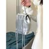 Mini Korea 2023 niche new fragrant ins blogger chain student shoulder backpack silver backpack