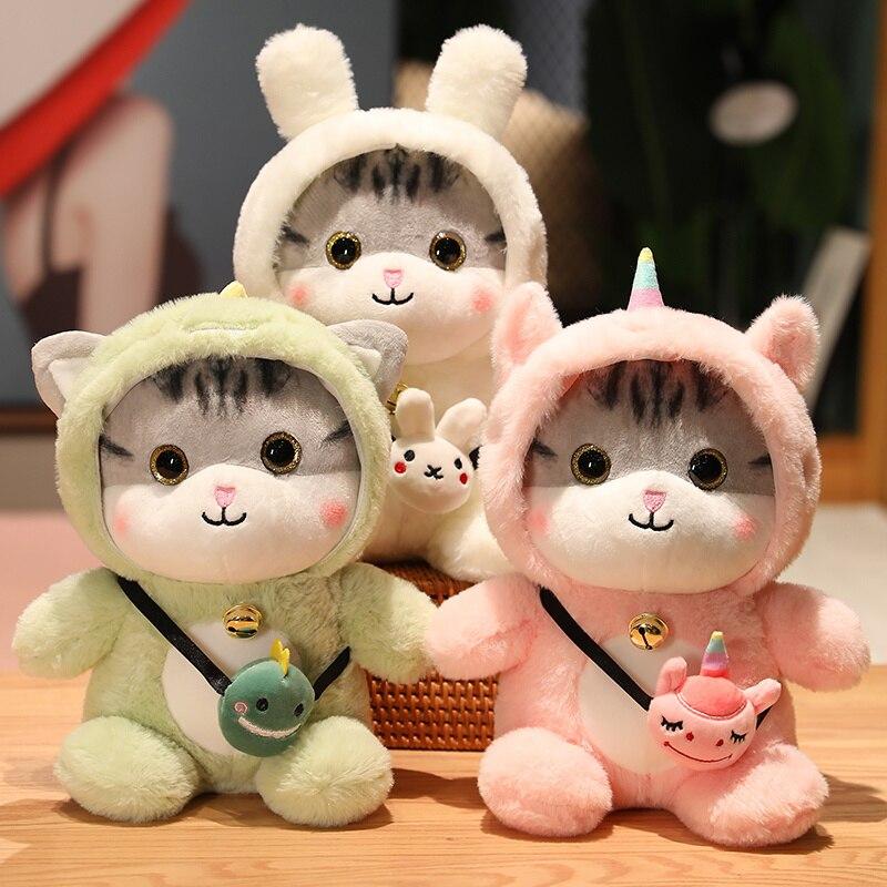 1pc 30 /40cm Kawaii Cat Plush Toys Lovely Cosplay Unicorn Dinosaur Rabbit Plushie Dolls Stuffed Soft Animal Pillow For Children