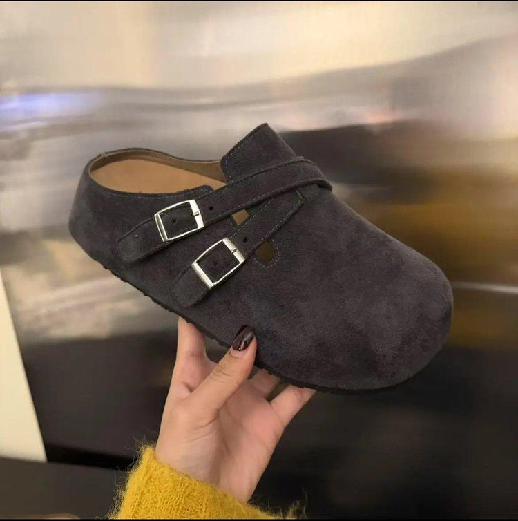 Height-increasing Thick-soled Boken Bag Head and Half Slippers for Women's Outer Wear 2025 New Spring and Summer Pedal Without Tiring Boken Shoes