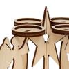 1/2/3Pcs Christmas Wooden Angel Candle Holder 4-Arm Candlestick Tealight Candle Stand Home Office Living Room Dining Table Centerpiece Decoration