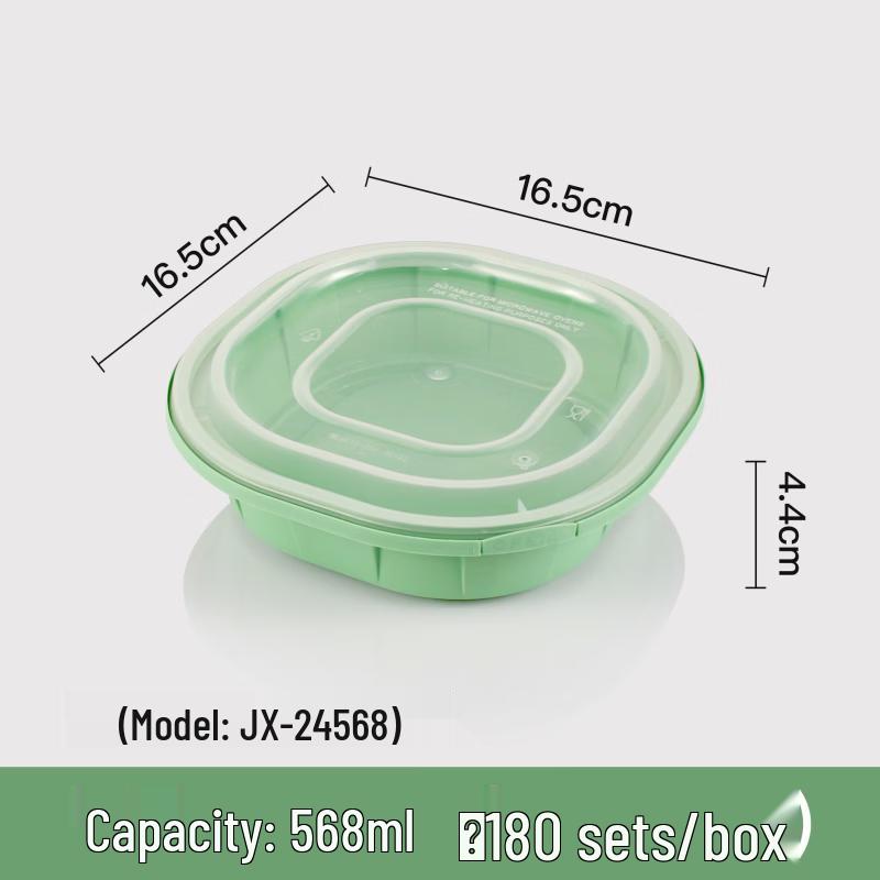Handun Disposable Square Divided Food Containers with Locking Lids