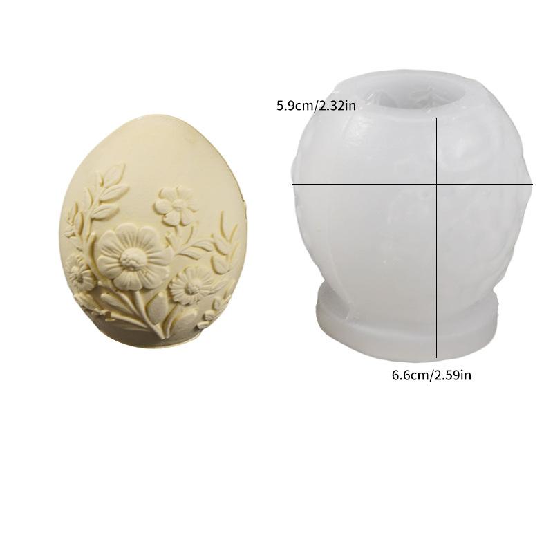Easter Egg Mold Embossed Egg Shaped Plaster Mold Easter Candle Mold Silicone For Craft Workshops Home Decor Easter Decoration