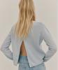 Okuka Back Zipper Knit Top Blue