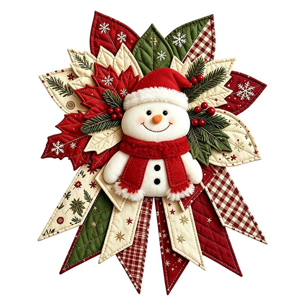 Gesteppte Weihnachts-Türdekoration Nähset mit festlichem Stoff für DIY-Feiertagsbastelarbeiten