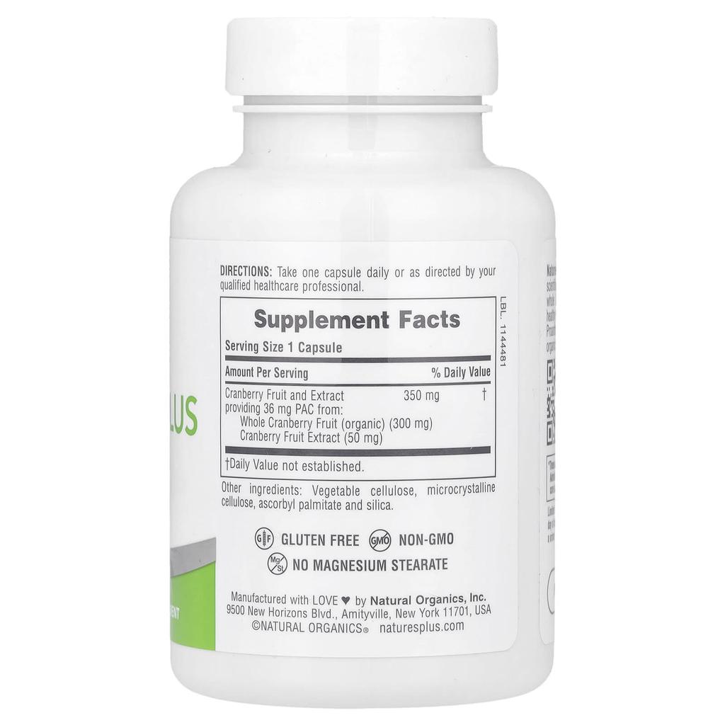 NaturesPlus Pro Cranberry Plus, 350 Mg, 60 Capsules