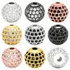 3pcs Metal Brass Paved Zircon Spacer Bead String Beaded for DIY Charms Necklace Bracelet Jewelry Making Accessories 6/8/10mm