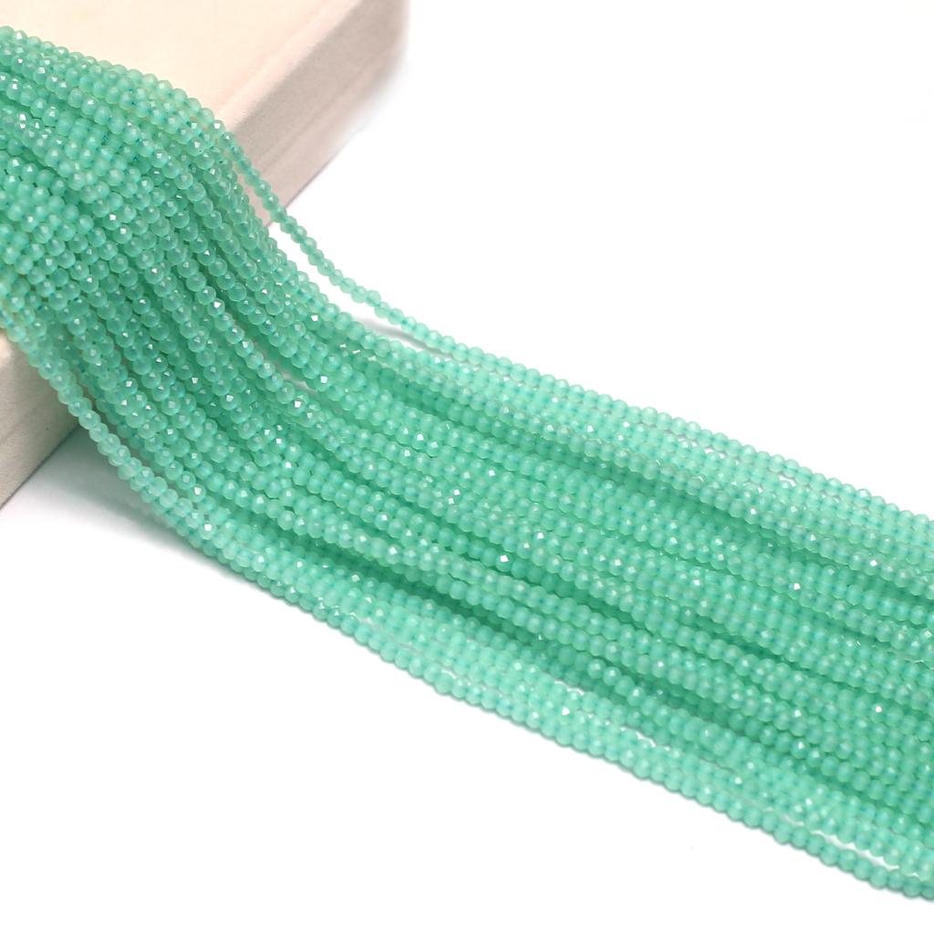 10er-Strang, Energie-Naturstein-Spinell-Perlen, 3 mm runde grüne lose Abstandsperlen zur Schmuckherstellung DIY St. Patrick's Day Geschenk Basteln Handarbeit 38cm