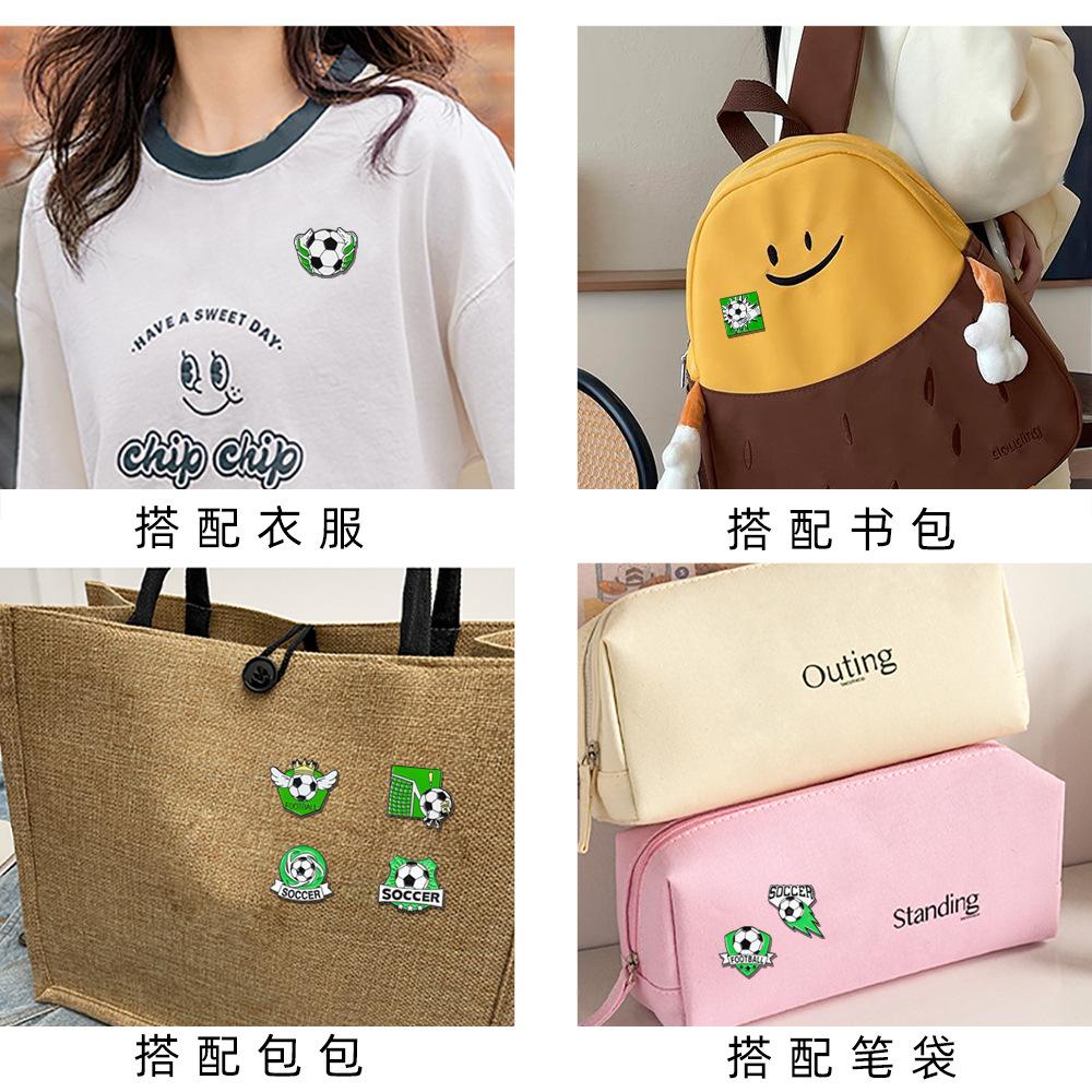 US, Canada and Mexico World Cup Football Brooch Cute Cartoon Alloy Oil Drip Personalized Backpack Accessories Sports Badges