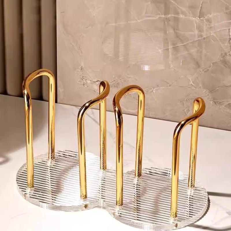 Luxury Disposable Cup Storage Holder Water Tea Cups Dispenser Rack Shelf With Longer Stick Mug Display Stand Home Organizer