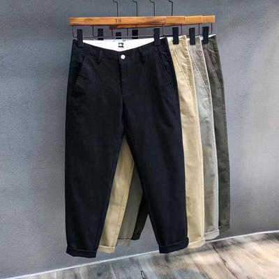 Men's Casual Summer Straight-Fit Nine-Point Trousers - Trendy, Comfortable, and Youthful
