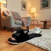 Casual Fluffy Slippers Women Home Flat Cat Cartoon Luxury Designer Shoes Girls Autumn Elegant Indoor Fashion Footwear Large Size