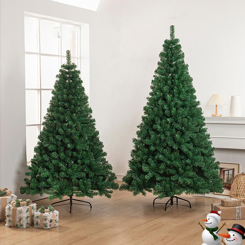 1pc Christmas Tree Large Christmas Ornaments High Quality Artificial Xmas Tree Indoor Outdoor Green With Metal Stand PVC