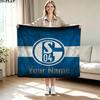 1PC FC Schalke 04 Custom Name Patterned Flannel Blanket Suitable For All Seasons for Home Decor Warmth and Comfort Gifts Holiday Present