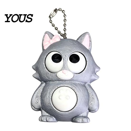 Cute Keyring Accessory 3D Printed Animals Fidget Clicker Keychain, Anxiety Stress Relief Animal Keychain Sensory Toy, Cartoon Charm for Backpack,