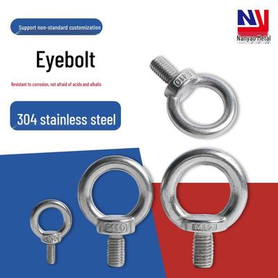 304 Stainless Steel Marine Lifting Eye Bolt with Ring, Sizes M3-M36