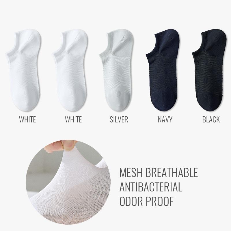 MiiOW Pure Cotton Short Sock Men Sport Non-Slip Invisible Ankle Sock Summer Anti Sweat Deodorant Breathable Business Dress Sock