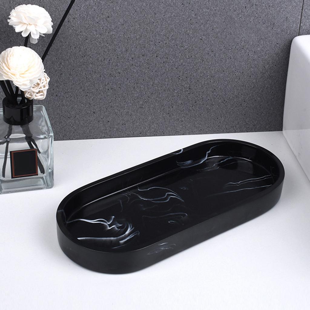 

Marbling Bathroom Dresser Vanity Tray Plate Holder Organizer Rectangular чёрный