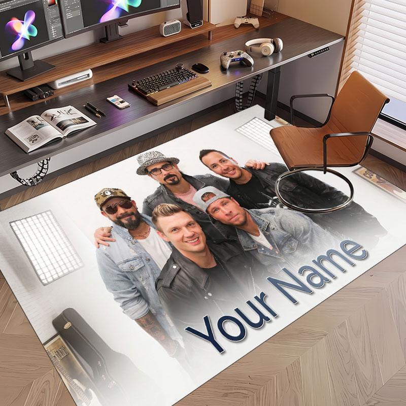 Custom Rug Backstreet Boys Pattern Print Name Text Soft Non‑Slip Floor Carpet for Home Indoor Decoration