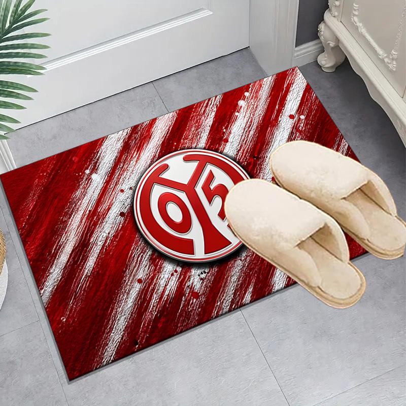 1PC Mainz Football Crest Floor Mat for Living Room, Game Rooms, Office, Bedroom, Office Floor Mat Playful Design, Christmas Fan Gifts