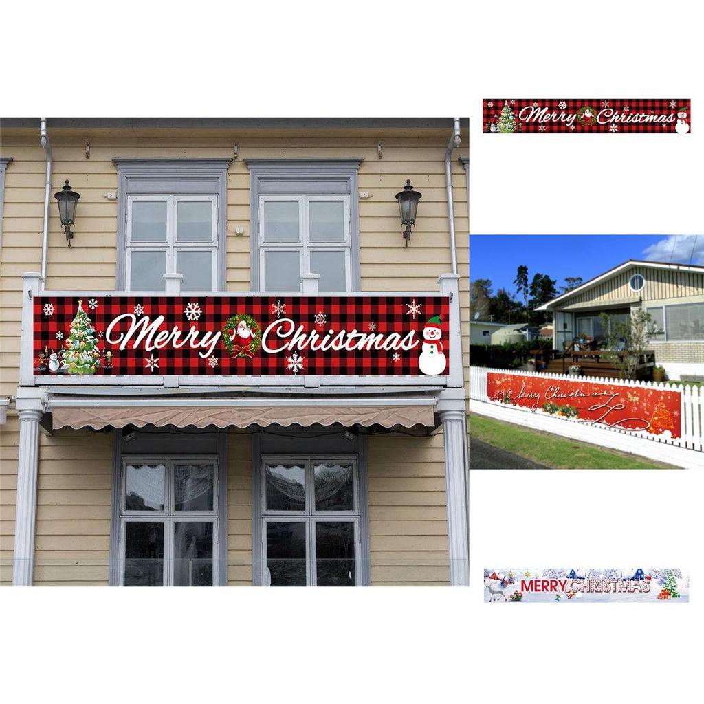 Weihnachtsbanner Partydekorationen für Innen- und Außenbereich 300x50cm Polyestergewebe