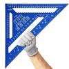 Équerre menuisier 12 pouces (30,5 cm) en alliage d'aluminium - règle triangle métrique bleu 90°/45°