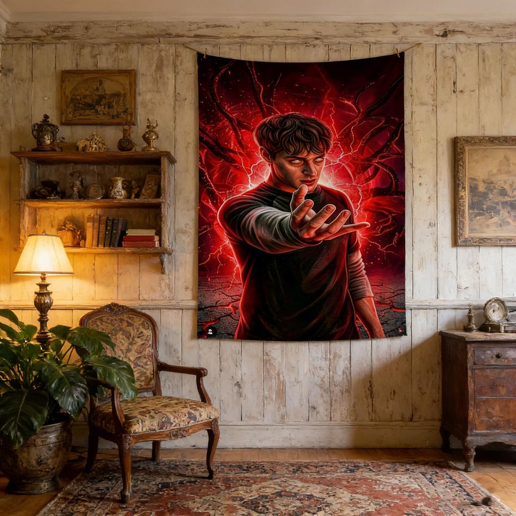 Noah Schnapp Poster Meme Tapestry White Elegant Style IdealforHoliday Event Decor Perfect for Home Garden ReligiousWallArt