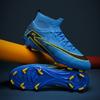 New High-top Student Football Shoes, Fly-woven Socks, Artificial Flat AG Nail Leather Foot Training Shoes for Men and Women