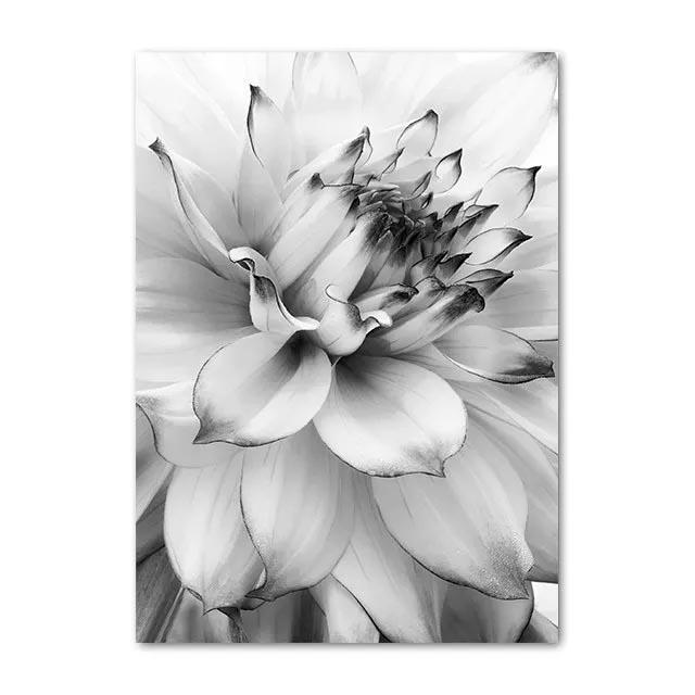 Black White Dandelion Blooming Flower Canvas Paintings Modern Minimalist Flower Plant Wall Art Poster Prints for Room Home Decor