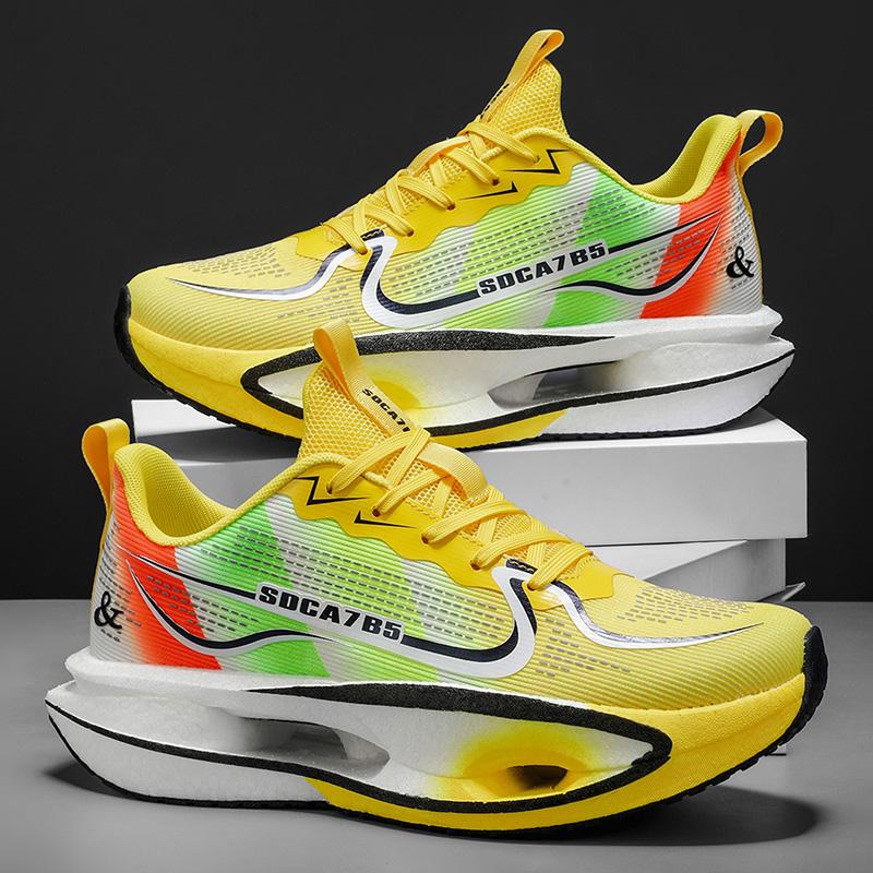Men'S Sports Shoes Carbon Plate Running Shoes Male Marathon Sneakers Racing Shock-Absorbing Athletics Training Shoes For Women