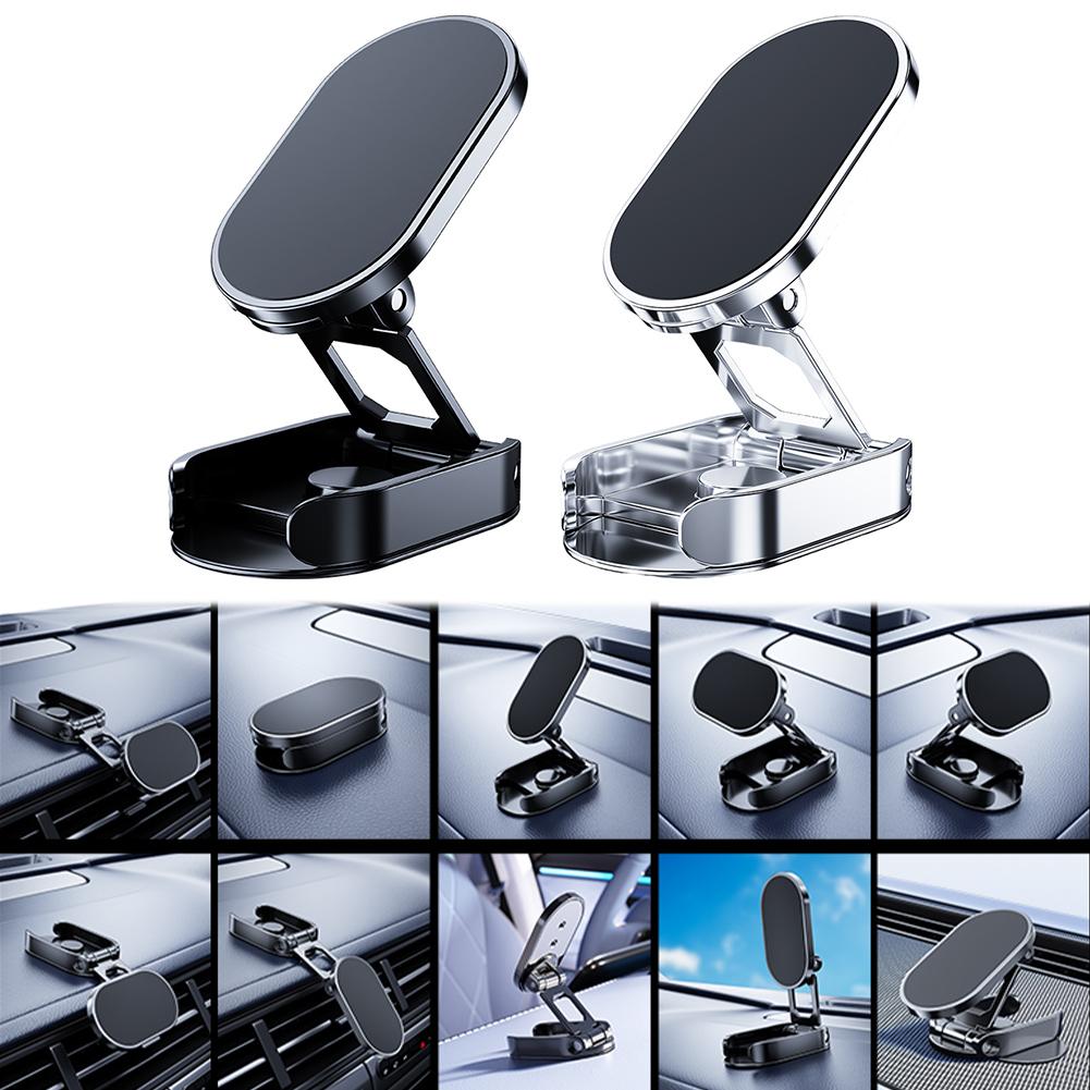 1-3PCS Magnetic Car Phone Holder 720 Rotatable With Magnetic Sheets Foldable Car Navigation Holder Smartphone Mobile Stand