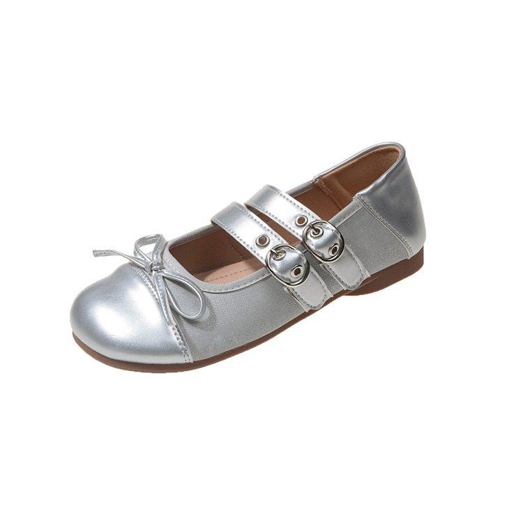 

Ballet shoes one-word buckle bow casual shoes women s 2025 new girl comfortable shallow mouth flat Mary Jane women s shoes 35