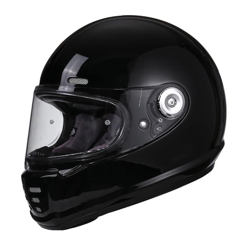 Fiberglass Retro Full Face Motorcycle Helmet Men Carbon Fiber Compact Design All Season Pig Nose Cruiser Scooter