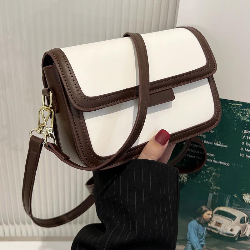 2025 New High-end Simple Retro Fashion Messenger Bag Women's Bag Shoulder Bag Versatile Foreign Style Internet Celebrity Small Square Bag
