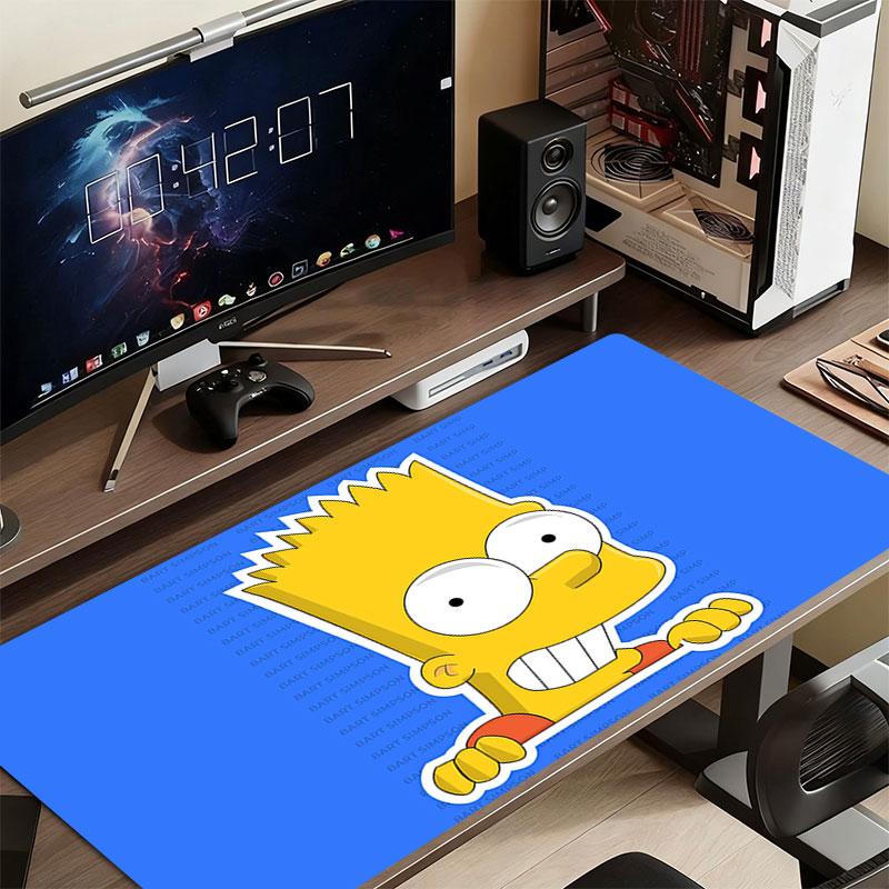 Bart Mouse Pad, Large Gaming Desk Mat, Non-slip XXL Mousepad for Laptop & Tablet, Mini PC Playmat with Stitched Edges