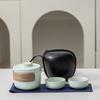 TLAKEHO Matte Ceramic Portable Travel Tea Set