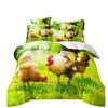 King Size Bedding Set For Adults,Duvet Cover,Print Cock,Hen, Sheep,Cow,hamster,Animal, Poultry,Double Bed Cover With Pillowcases